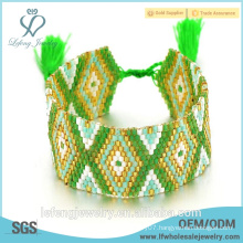 2016 new fashion jewelry green color bohemian wraps boho bracelet